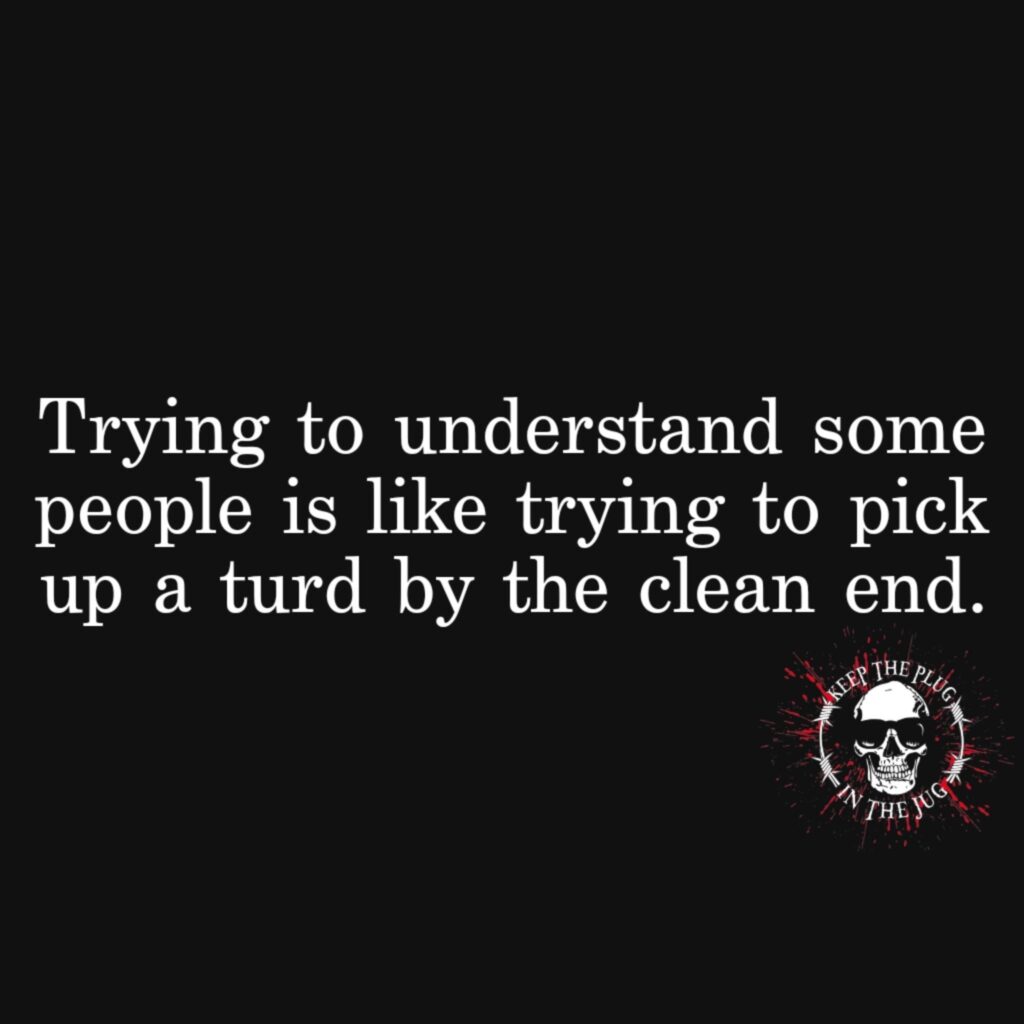 Trying to Understand Some People Is Like Trying to Pick up a Turd by the Clean End