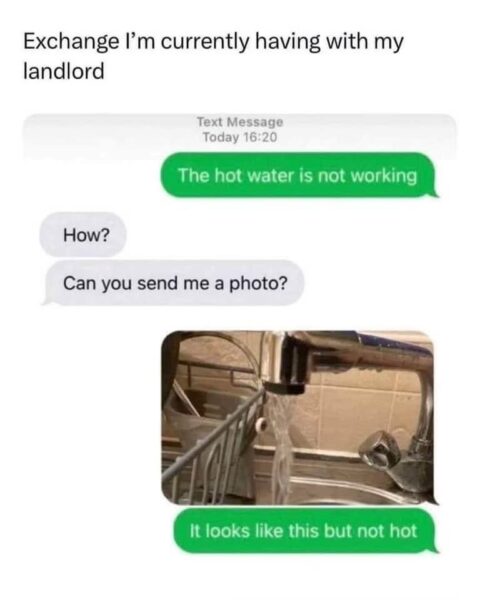 The Cold Truth: My Hilarious Text Exchange with My Landlord About Hot Water